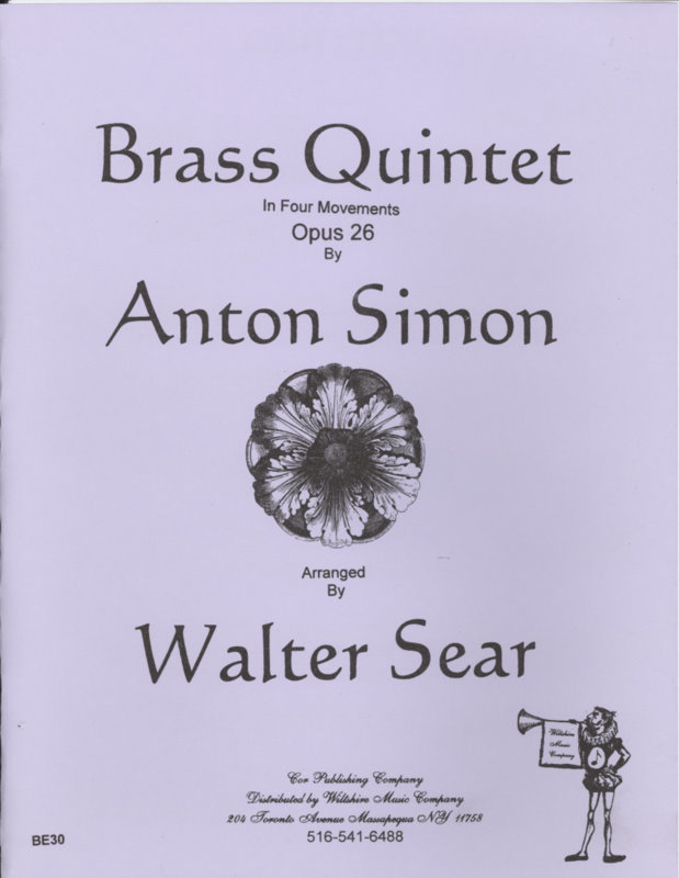 Quintet in 3 Movements, Op. 26 (Sear) - SIMON,A.