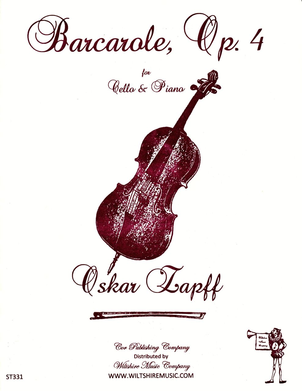 Barcarole, Op.4, Oskar Zapff for  cello & piano