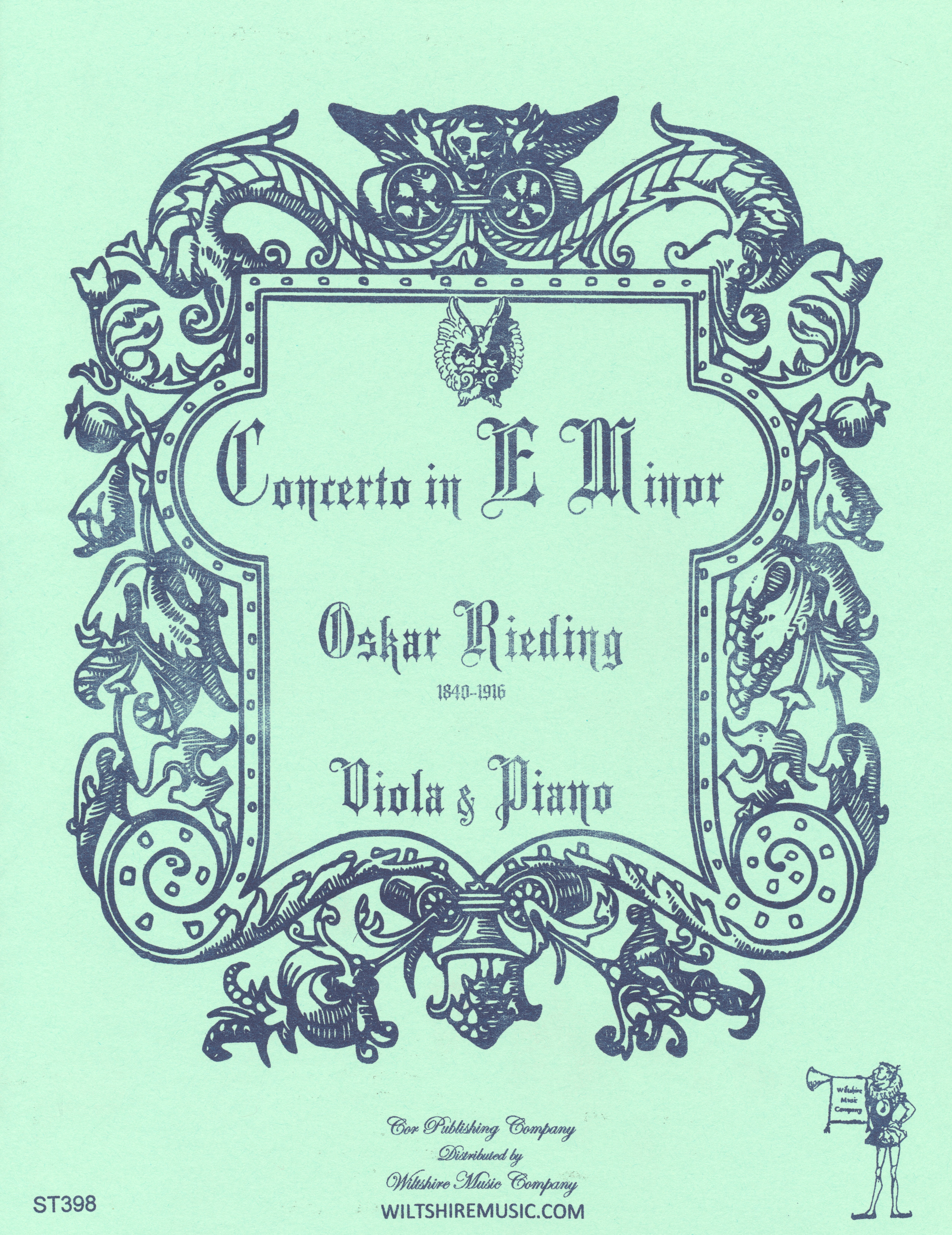 Concerto in E Minor, Oskar Rieding, viola & piano