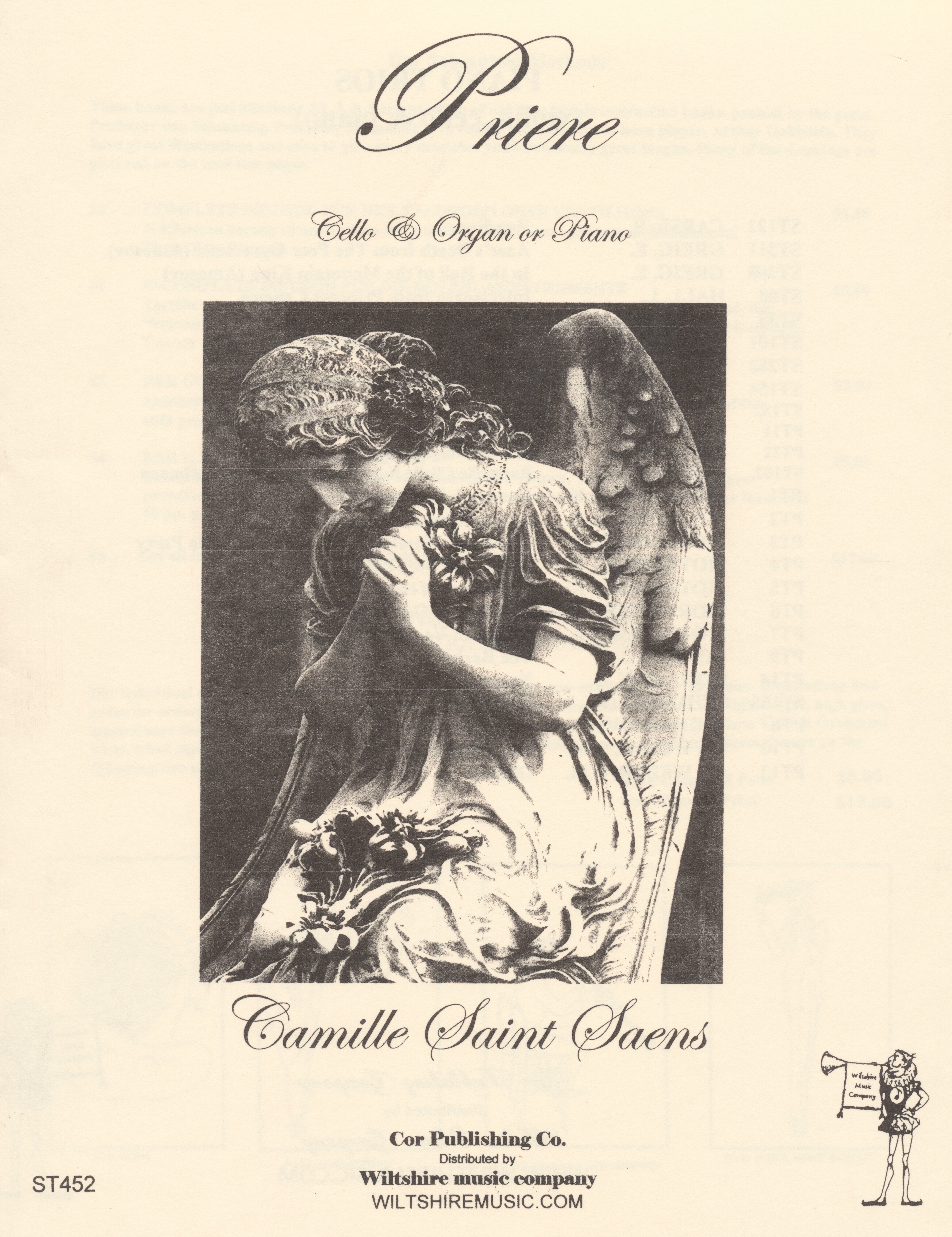 Priere, C. Saint-Saens, cello & piano or organ