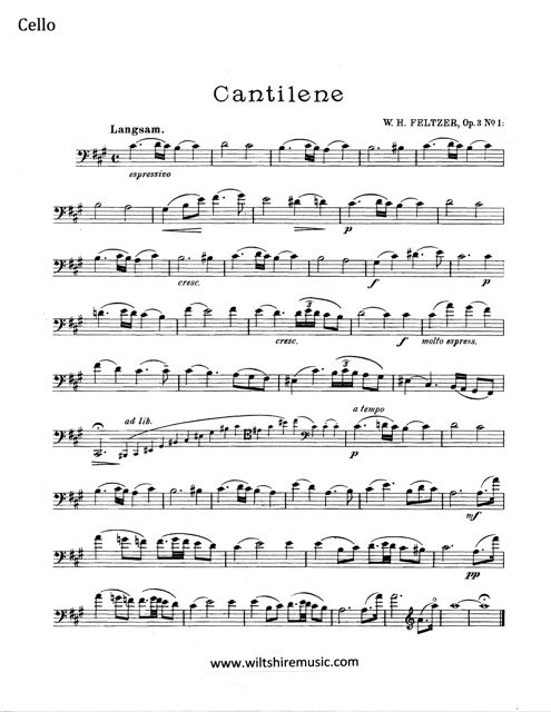 Cantilene, for cello & piano, Willem Feltzer
