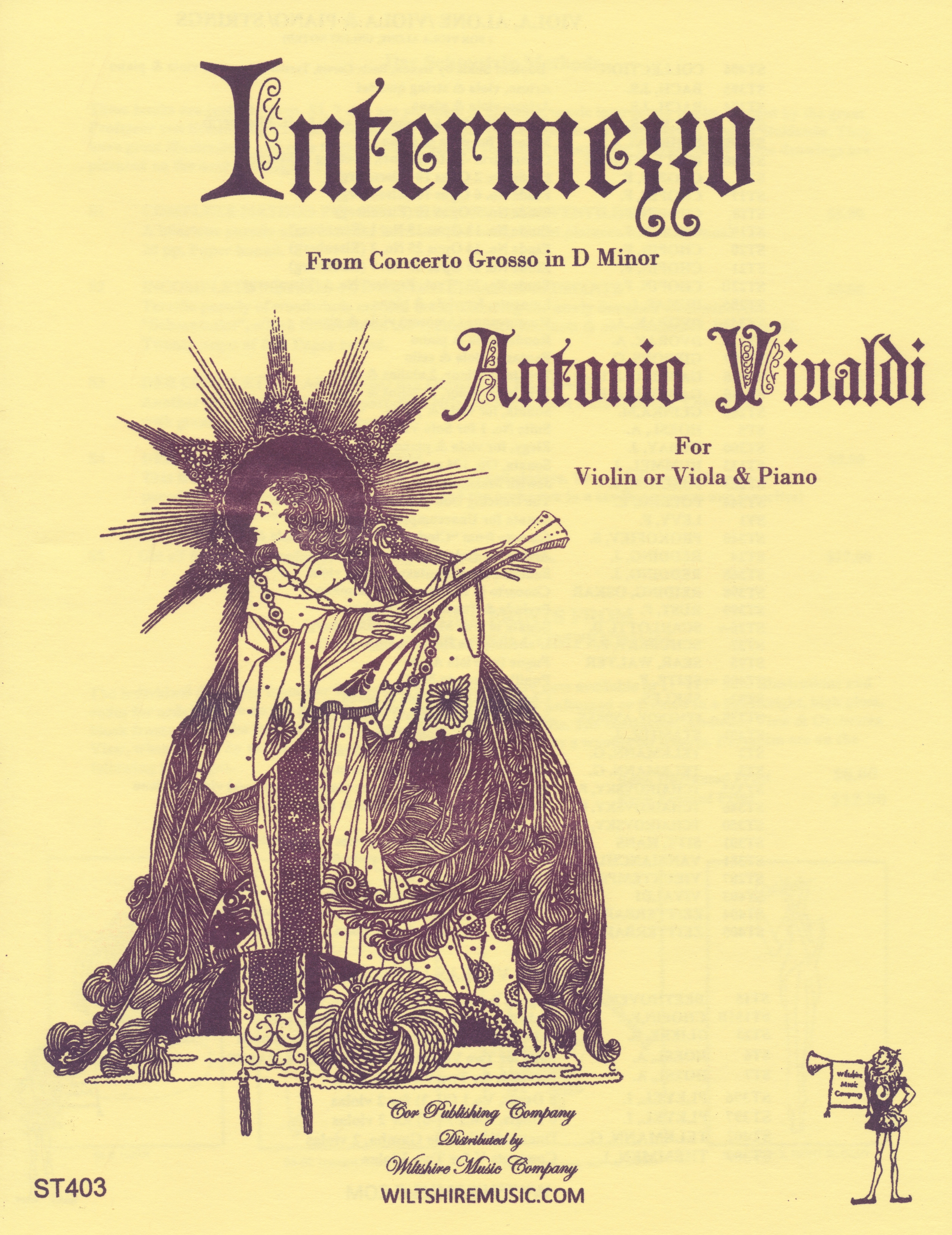Intermezzo, a. Vivaldi violin/viola & piano