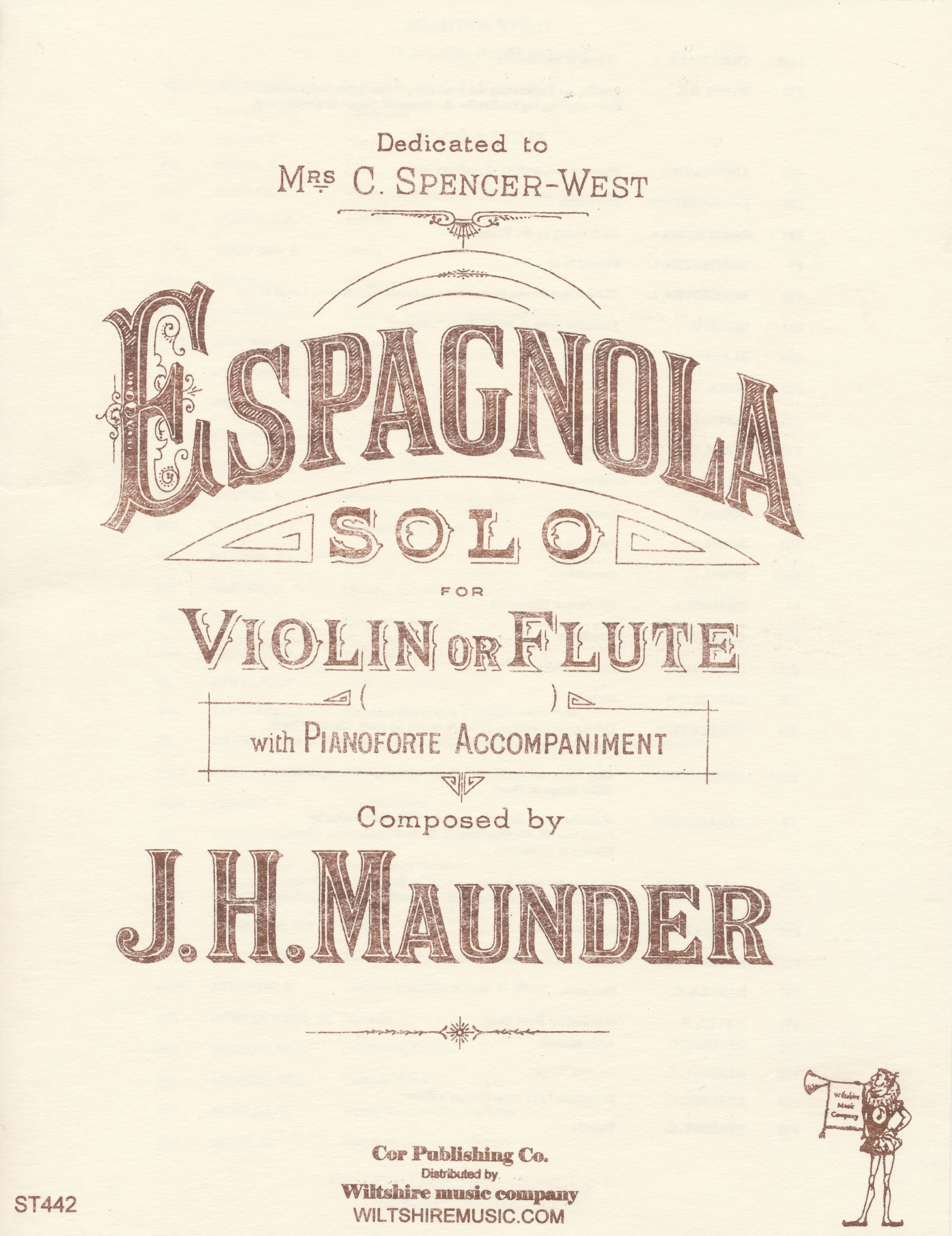 Espagnola, J.H. Maunder, violin & piano