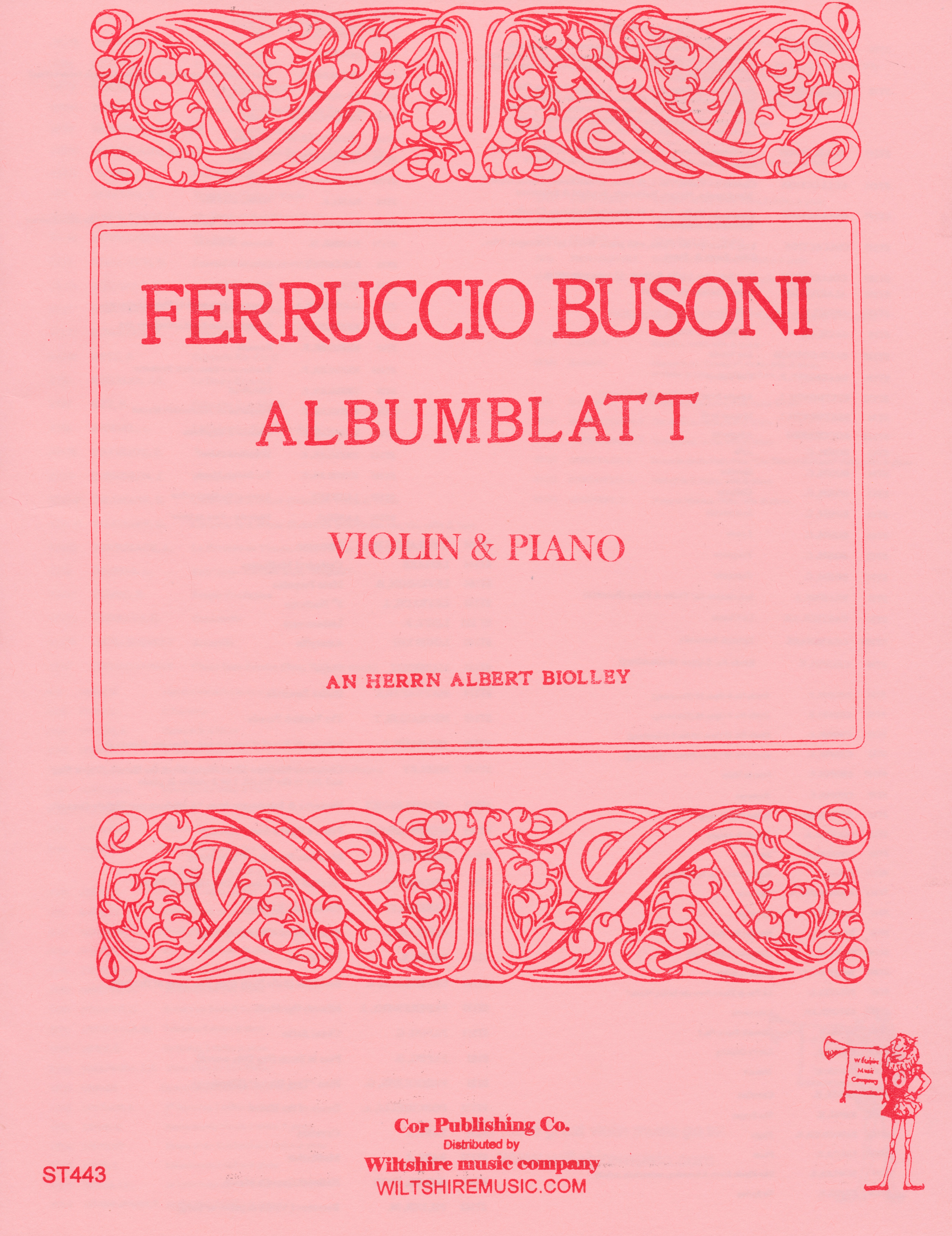 Albumblatt, Ferruccio Busoni, violin & piano