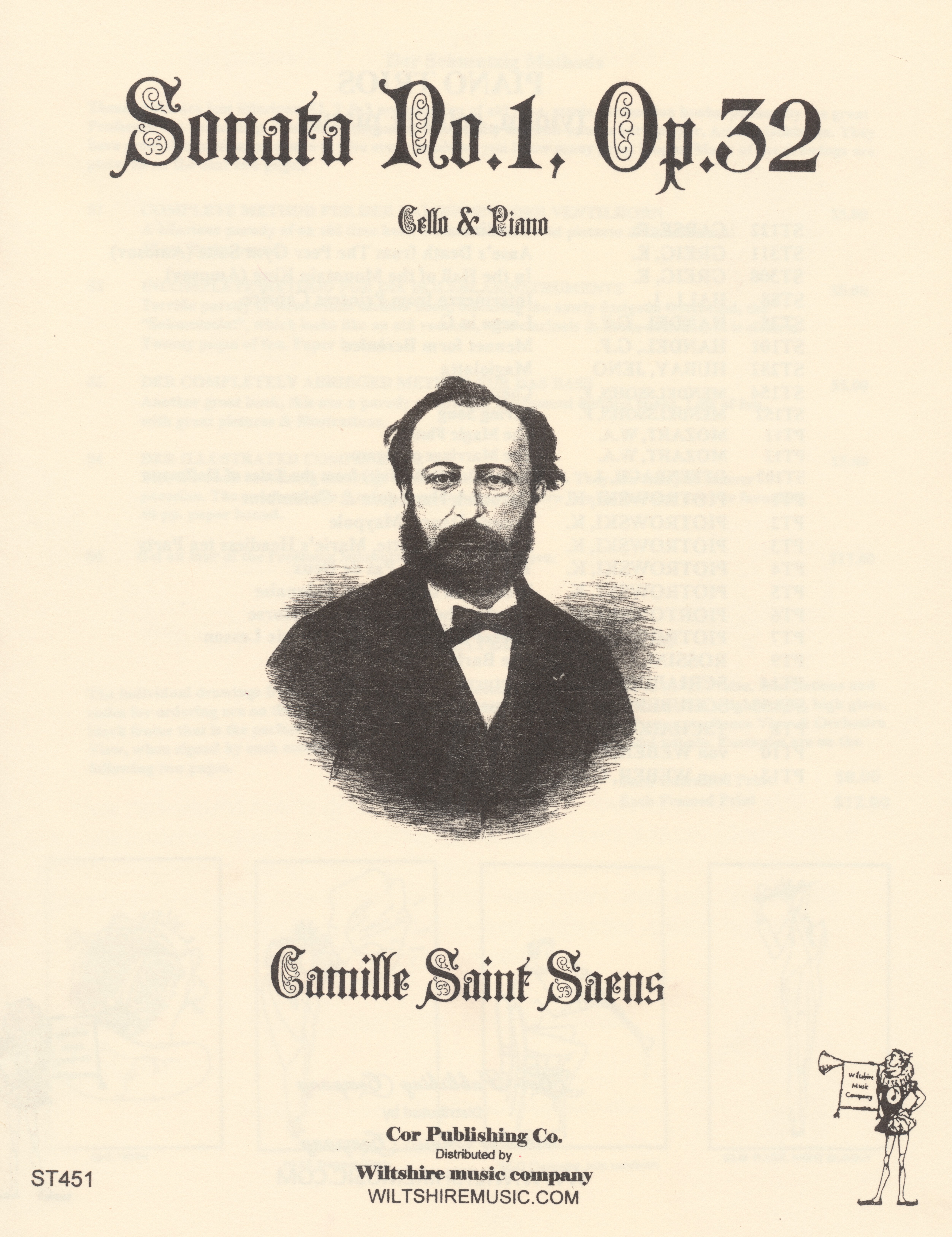 Sonata No.1, Op.32, C. Saint-Saens, cello & piano