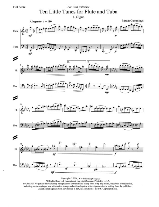 10 Little Pieces for Flute & Tuba - CUMMINGS, BARTON
