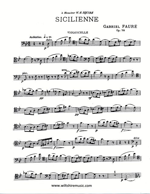 Sicilienne, for cello & piano, Gabriel Faure