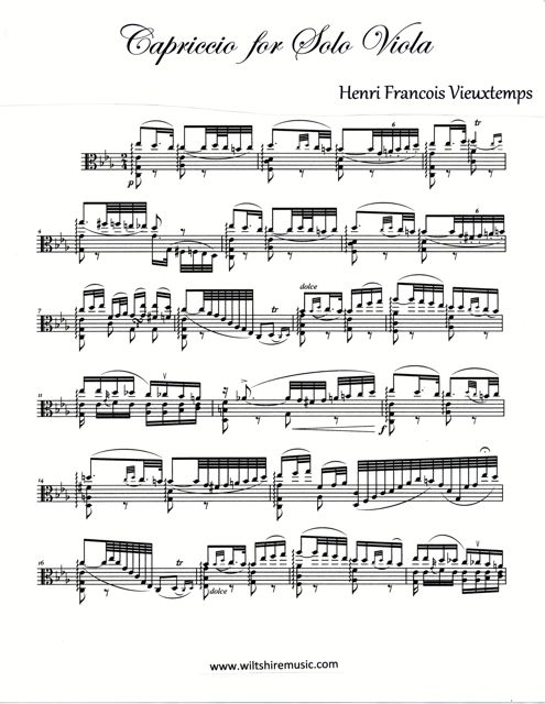 Capriccio for Solo Viola, Henri Vieuxtemps